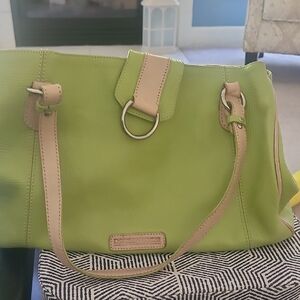 Green and Tan Women's Bag